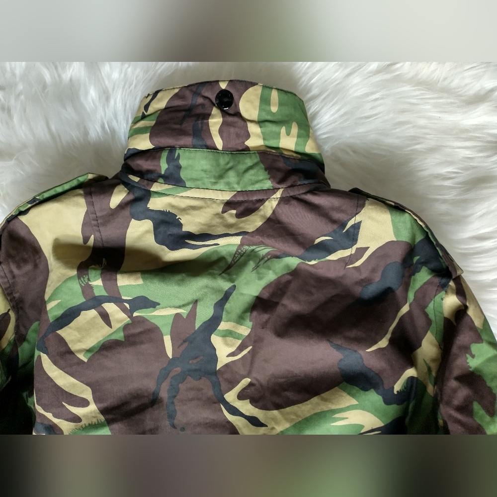 EUC rag & bone abstract camo cotton orange satin lined full zip front arm zip - Picture 15 of 16